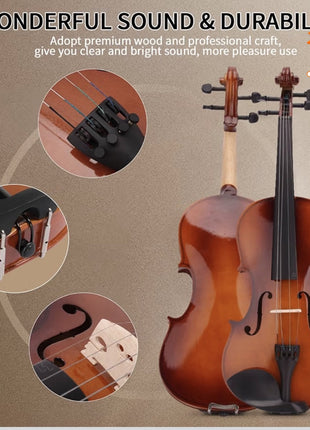 VIOLÍN ACÚSTICO NUEVO– KIT COMPLETO CON ESTUCHE