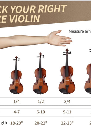 VIOLÍN ACÚSTICO NUEVO– KIT COMPLETO CON ESTUCHE