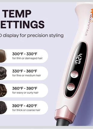 CEPILLO ALISADOR TÉRMICO WAVYTALK CON TECNOLOGÍA IÓNICA Y PANTALLA DIGITAL LCD