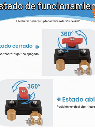 PAR DE DESCONECTADORES DE BATERÍA CON INTERRUPTOR ON/OFF