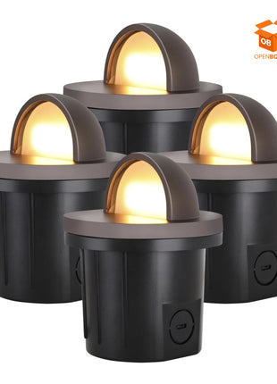 SET DE 4 LUCES SOLARES LED PARA JARDÍN - ESTILO FAROL BRONCE