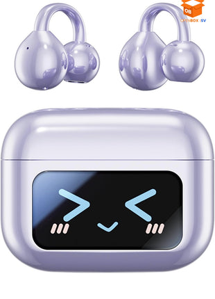 AURICULARES INALÁMBRICOS BLUETOOTH CLIP OREJA CON PANTALLA LED KAWAII