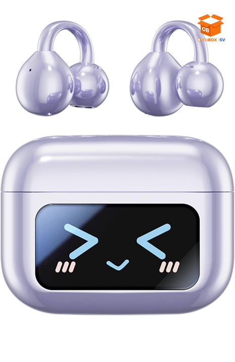 AURICULARES INALÁMBRICOS BLUETOOTH CLIP OREJA CON PANTALLA LED KAWAII