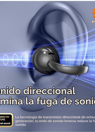 AURICULARES INALÁMBRICOS BLUETOOTH CLIP OREJA CON PANTALLA LED KAWAII