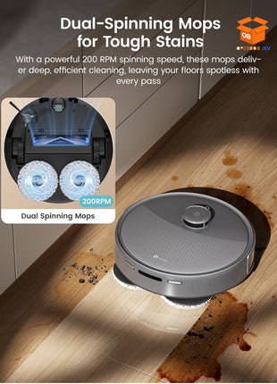 ROBOT ASPIRADOR Y FREGASUELOS LEFANT M3 CON BASE DE AUTOVACIADO WIFI 5G