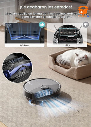 ROBOT ASPIRADOR Y FREGASUELOS LEFANT M3 CON BASE DE AUTOVACIADO WIFI 5G