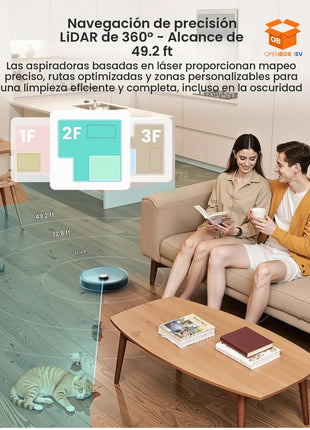 ROBOT ASPIRADOR Y FREGASUELOS LEFANT M3 CON BASE DE AUTOVACIADO WIFI 5G