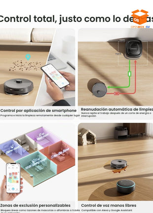 ROBOT ASPIRADOR Y FREGASUELOS LEFANT M3 CON BASE DE AUTOVACIADO WIFI 5G