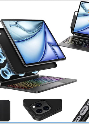 FUNDA CON TECLADO RETROILUMINADO PARA IPAD PRO - GIRO 360° Y PORTALÁPIZ