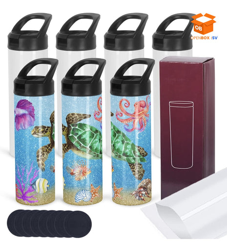 SET 4 BOTELLAS BLANCAS DE AGUA TÉRMICAS PARA SUBLIMACIÓN