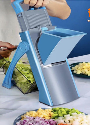 MANDOLINA CORTADORA DE VERDURAS PLEGABLE CON RECIPIENTE - VERDE MENTA