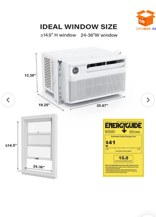 AIRE ACONDICIONADO DE VENTANA ROVSUN 8,000 BTU INVERTER SMART WI-FI – ENFRIAMIENTO RÁPIDO, ULTRA SILENCIOSO Y AHORRO DE ENERGÍA