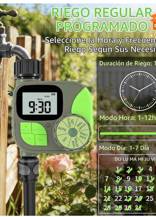 TEMPORIZADOR DE RIEGO AUTOMÁTICO PARA GRIFO - PROGRAMABLE DIGITAL 💧🌱