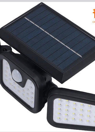 LUCES SOLARES PARA EXTERIORES, LED IP65, IMPERMEABILIZANTE, CON ENERGÍA SOLAR, LÁMPARA DE PARED CON 74 CUENTAS, 3 CABEZALES