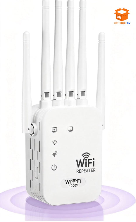 REPETIDOR WIFI 1200M CON 6 ANTENAS AMPLIFICADOR DE SEÑAL WIFI