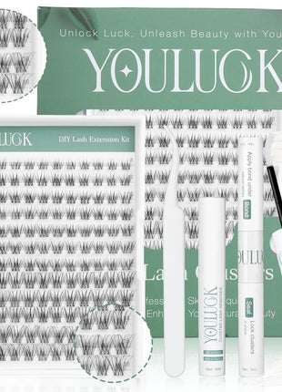 ✨ KIT DE PESTAÑAS DIY YOULUCK - EXTENSIONES EN RACIMO PROFESIONALES 🔥