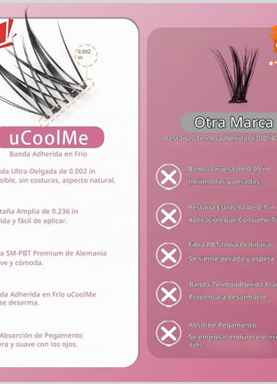 🔥 KIT DE PESTAÑAS CLUSTER UCOOLME DIY EFECTO SALÓN ✨