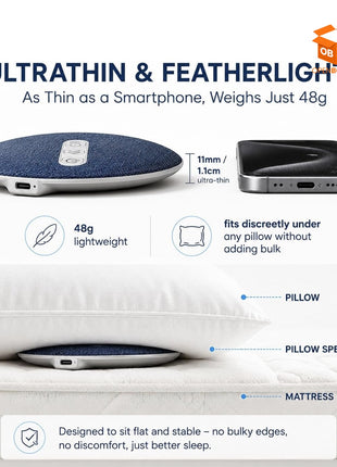 ALTAVOZ BLUETOOTH SUB-ALMOHADA CON RUIDO BLANCO Y TEMPORIZADOR | AUDIO PRIVADO PARA DORMIR