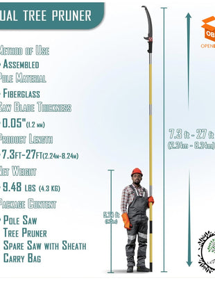🌳 SERRUCHO TELESCÓPICO PODADOR DE ALTURA 7M ✂️ KIT COMPLETO