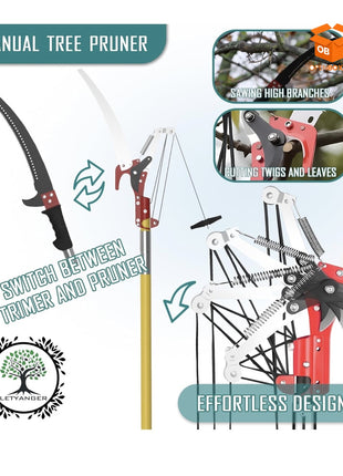🌳 SERRUCHO TELESCÓPICO PODADOR DE ALTURA 7M ✂️ KIT COMPLETO