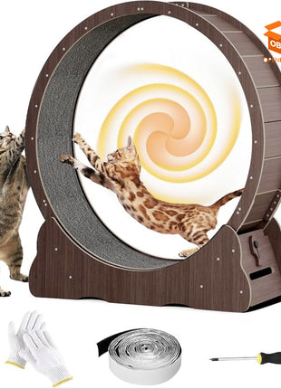 🐱 RUEDA DE EJERCICIO GIRATORIA PARA GATOS CON RASCADOR ⚡