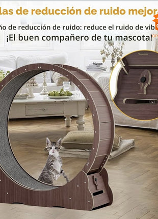 🐱 RUEDA DE EJERCICIO GIRATORIA PARA GATOS CON RASCADOR ⚡