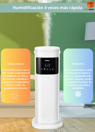 Humidificador para habitación grande en el hogar, 10.5L de llenado superior de niebla fría y cálida
