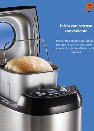 Hamilton Beach Máquina eléctrica digital para hacer pan artesanal y sin gluten, capacidad de 2 libras, 14 ajustes