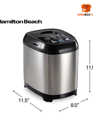 Hamilton Beach Máquina eléctrica digital para hacer pan artesanal y sin gluten, capacidad de 2 libras, 14 ajustes
