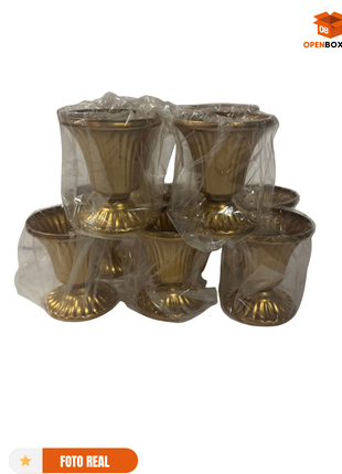 Set de 10 floreros de metal tipo trompeta para eventos boda o  centros de mesa