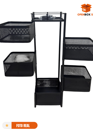 Estante giratorio de almacenamiento de cocina, carrito de despensa con ruedas de 5 capas, carrito de almacenamiento de frutas y verduras