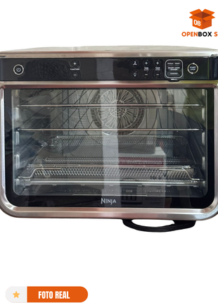 Horno de convección digital marca NINJA (capacidad XL) y un acabado de acero inoxidable