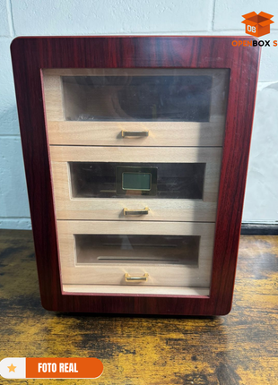 Gabinete de almacenamiento con humidificador y higrómetro digital para habanos