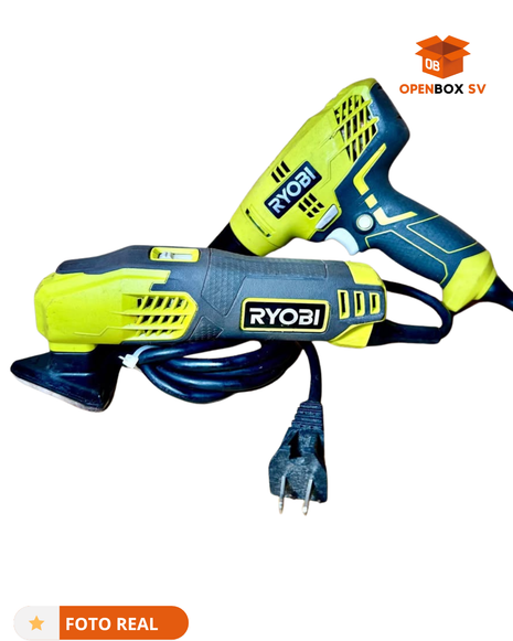 COMBO DE TALADRO Y LIJADORA DE DETALLES RYOBI