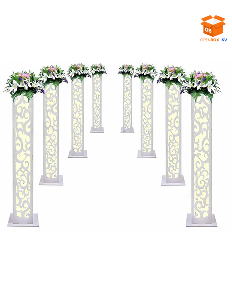 Set de 8 columnas decorativas con Luz LED para evento