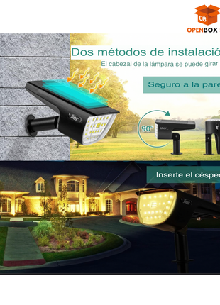 lampara solar led 2 en 1 para jardin y exterior