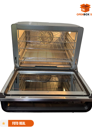 Horno de convección digital marca NINJA (capacidad XL) y un acabado de acero inoxidable