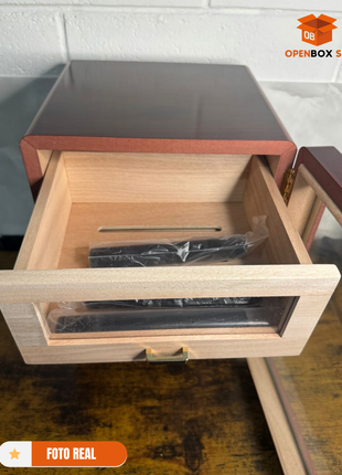 Gabinete de almacenamiento con humidificador y higrómetro digital para habanos