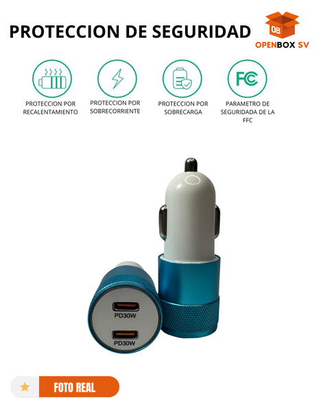 SET DE 2 ADAPTADORES  DE 30W PARA CARRO
