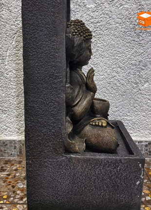 Fuente Decorativa Zen Buda con Cascada y Luz LED