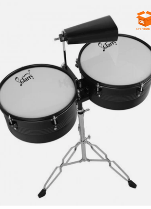 Timbales Glarry de 13" y 14" con Soporte y Cencerro