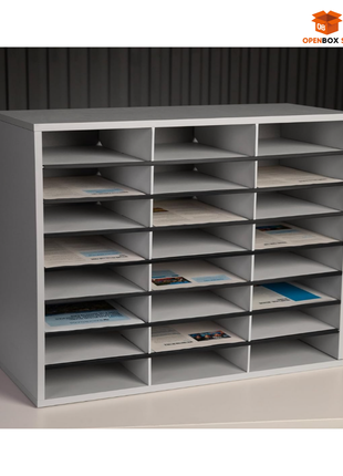 Organizador de libros, revistas y cartas, con 24 compartimentos