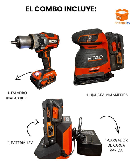 Taladro + Lijadora Orbital (OCTANE/Brushless)
