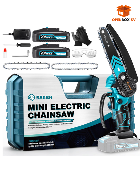 Mini motosierra eléctrica y portátil de 6 pulgadas, para podar ramas de árboles, usar en hogar y jardín