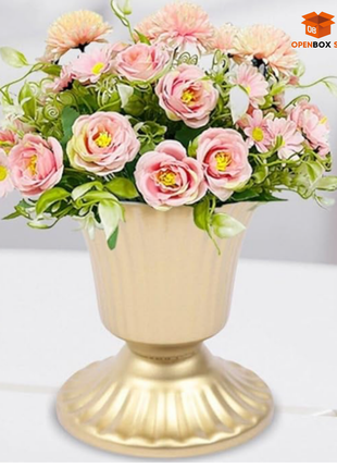 Set de 10 floreros de metal tipo trompeta para eventos boda o  centros de mesa