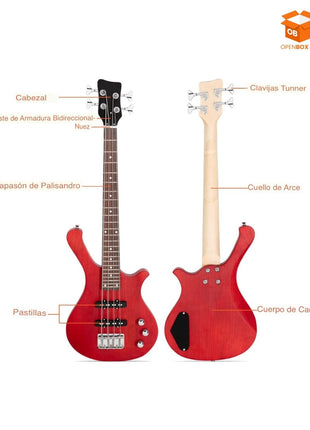 Bajo Eléctrico 4 Cuerdas con Funda | Nuevo | Sonido Profesional