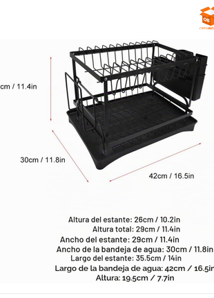 Escurridor de Platos Multifuncional de 2 Niveles