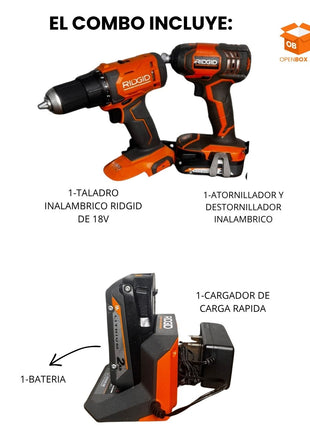 COMBO DE TALADRO Y ATORNILLADOR MARCA RIDGID