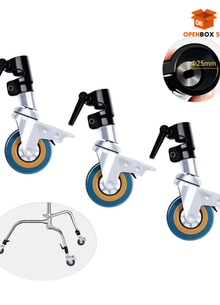 SET DE 3 RUEDAS CON SOPORTE TUBULAR