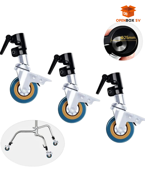 SET DE 3 RUEDAS CON SOPORTE TUBULAR